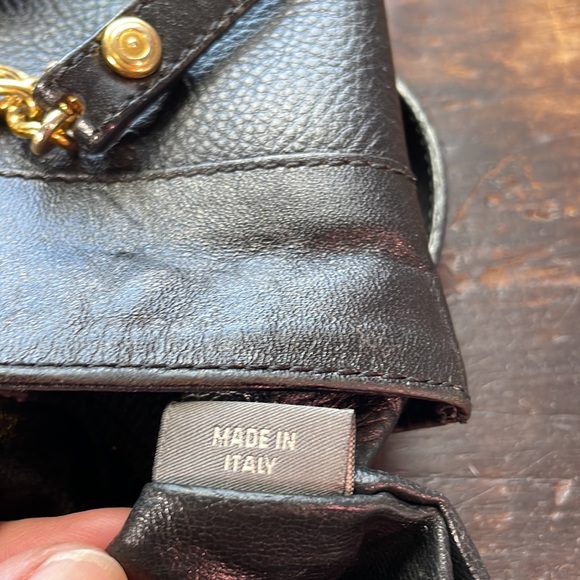 BALLY Vintage Leather Chain Strap Bucket Bag / Petite Tote, Black & Gold - Picture 16 of 17